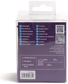 Aigostar - Catena LED esterna 150 LED, 8 funzioni, 15,3m, IP44, bianco freddo