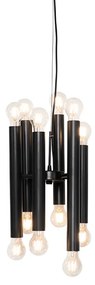 Lampadario Art Déco nero 12 luci - Tubi