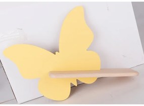 Applique LED per bambini con mensola FARFALLA LED/5W/230V giallo/legno