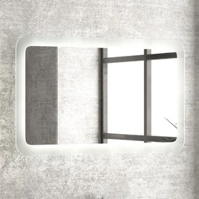 Kamalu - composizione bagno 100cm installazione a terra: mobile, specchio led e colonna tod-100d
