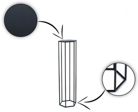 Portafiori 100x24 cm nero