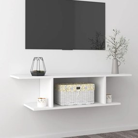 Armadietto a parete per tv bianco 103x30x26,5 cm