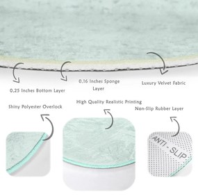 Tappeto rotondo lavabile di colore menta adatto per aspirapolvere robot ø 120 cm Comfort - Mila Home