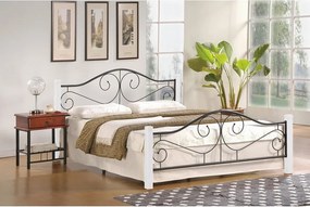 Letto Violetta in bianco/nero - 160x200 cm