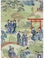 Manuel Canovas Carta da parati Geishas - Indigo