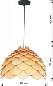 Lampada a sospensione con cavo BURGO 1xE27/60W/230V diam. 35 cm