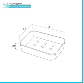Porta sapone bagno bianco in plastica Star