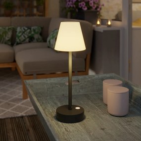 Lampada da tavolo grigio scuro con LED ricaricabile con dimmer touch - Renata