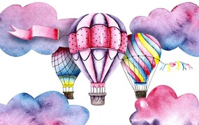 Carta da parati autoadesiva – Palloncini ad acquerello
