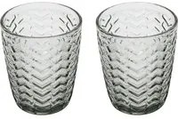 Set 2 bicchieri acqua vetro grigio lavorato Milo