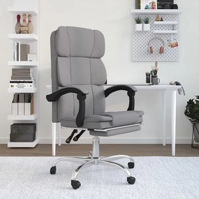 Poltrona Da Ufficio Reclinabile Grigio Chiaro İn Tessuto /