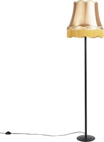 Lampada da terra retrò nera con paralume oro a forma di Granny 45 cm - Simplo