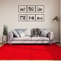 Tappeto a Pelo Corto Morbido e Lavabile Rosso 200x200 cm 375175