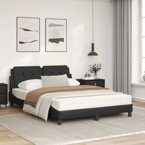 Letto con materasso nero 120x200 cm in similpelle