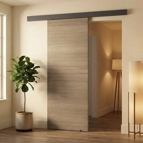 Porta scorrevole reversibile Swin in mdf marrone, L 93 x H 212 cm, con binario Meli