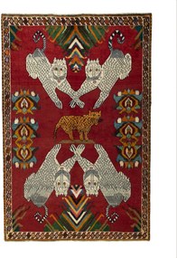 Gabbeh Tappeto 220 x 140 Rosso (Iran) Annodato A Mano
