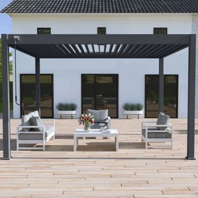 Pergola bioclimatica Ombréa autoportante 3x4M in alluminio (diversi colori)
