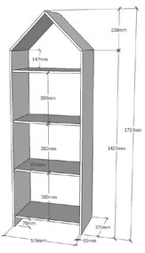 Libreria White house , 57 x 171 cm Casami - Vipack