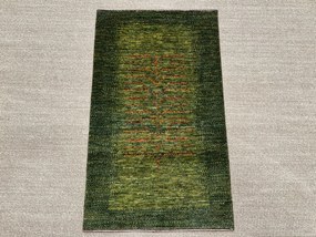 Loribaft Tappeto 60x110 Verde (Iran) Annodato A Mano