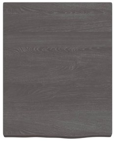 Ripiano muro grigio scuro 40x50x4 cm massello rovere trattato