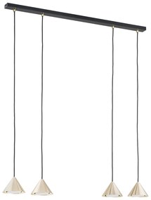 Sospensione Minimal Skadi 4 Luci In Acciaio Oro