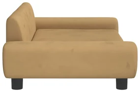 Lettino per cani marrone 100x54x33 cm in velluto