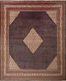 Sarouk Tappeto 340x290 Blu (Iran) Annodato A Mano