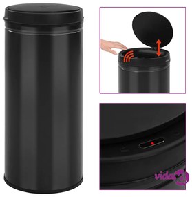 vidaXL Pattumiera Automatica con Sensore 80 L Acciaio al Carbonio Nero