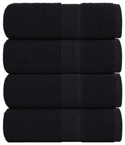 Asciugamani Per Sapone 4 Pz Neri 30x30 Cm 360 G/m² 100% Cotone /