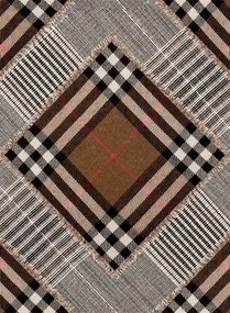 Mindthegap Carta da parati Checkered Patchwork - Mid Brown
