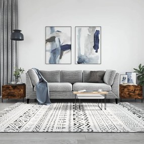 Tavolini Salotto 2 Pz Rovere Fumo 50x50x40cm Legno Multistrato /