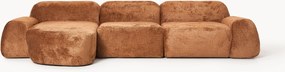 Divano angolare componibile 4 posti in teddy bouclé Wolke