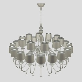 Lampadario Contemporaneo Eva In Plastica Grigio Scuro Alluminio 30 Luci