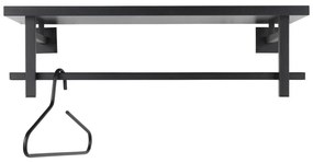 Attaccapanni da parete nero in metallo con scaffale 76 cm Simplon – Spinder Design