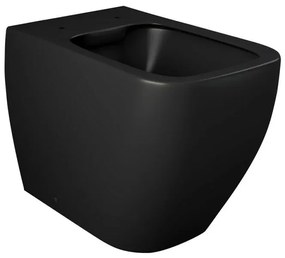 Wc filomuro nero opaco senza brida Rak serie Metropolitan doppio scarico