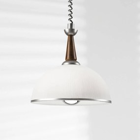Lamkur Lighting Lampada a sospensione Ilsa, bianco/argento, Ø 30 cm, regolabile in altezza