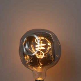 Lampadina LED E27 dimmerabile a filamento a spirale G125 Argento specchio 4W 75 lm 1800K