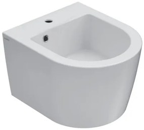 Globo Forty3 Bidet Sospeso Monoforo con troppopieno decentrato in ceramica Bianco Lucido