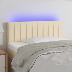 Testiera A Led Crema 80x5x78/88 Cm İn Tessuto /