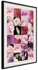 Poster  Floral Jigsaw  Cornice Quadri Cornice nera con pass-partout, Larghezza x Altezza Home decor 40x60