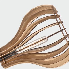 Lampadario a sospensione con filo TUCCI 1xE27/60W/230V diametro 29 cm quercia