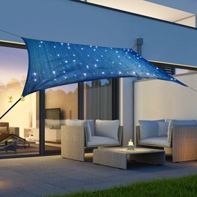 Vela Parasole Con 100 Led Azzurra 2x3 M /