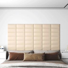 Pannelli Murali 12 Pz Crema 30x15 Cm Tessuto 0,54 M² /