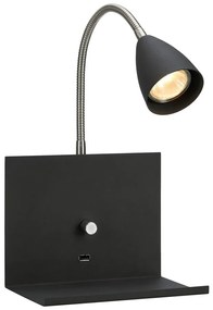 Lampada da parete nera ø 6,5 cm Logi – Markslöjd