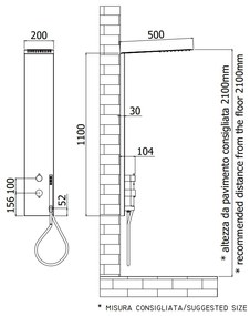 Paffoni Beta Zcol672 pannello doccia con Miscelatore E Deviatore 2 Vie In Acciaio Inox Cromo