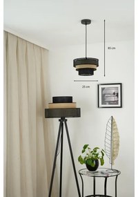 Brilagi - Lampadario a sospensione DAKOTA LUNETA 1xE27/15W/230V Ø 25 cm nero/rat