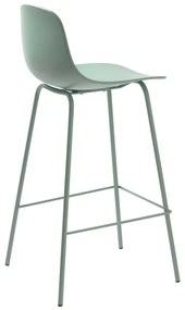 Sgabello da bar verde chiaro in plastica (altezza della seduta 67,5 cm) Whitby – Unique Furniture