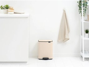 Cestino per la spazzatura beige in acciaio con pedale 12 l Bo – Brabantia