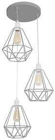 Lampadario KARO 3xE27/15W/230V grigio