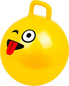 Palla Cavalcabile per Saltare con Maniglia per Bambini Ø55x65 cm con Emoticon Rosso o Giallo o Blu...